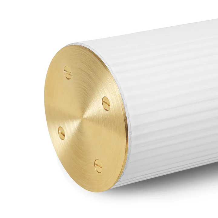 Ferm Living - Vuelta II LED Pendelleuchte, 100 cm, weiss / Messing