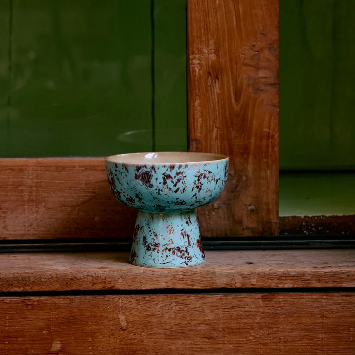 HKliving - 70's Tapas-Schale mit Fuss, Ø 11 cm, patina