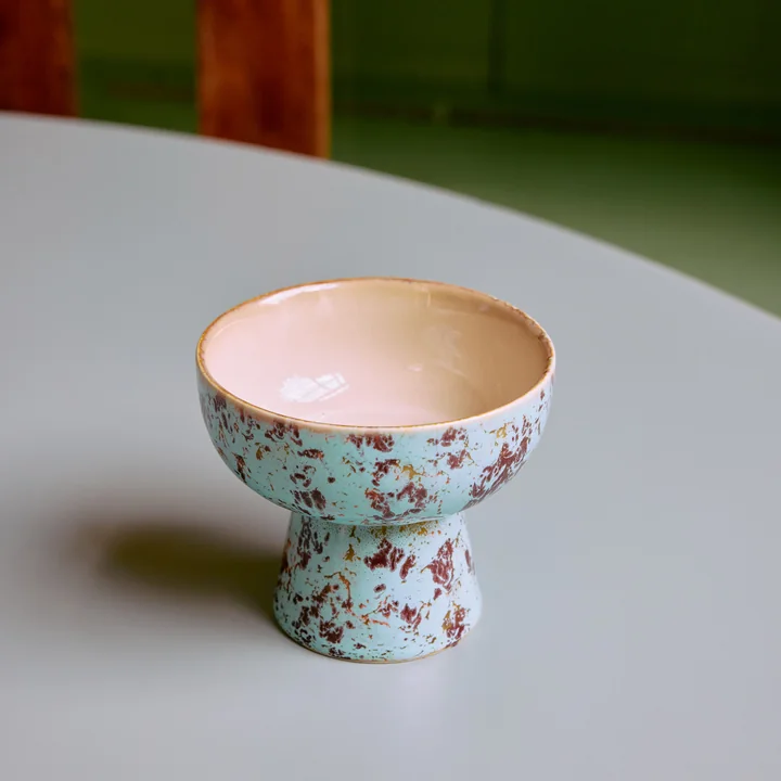 HKliving - 70's Tapas-Schale mit Fuss, Ø 11 cm, patina