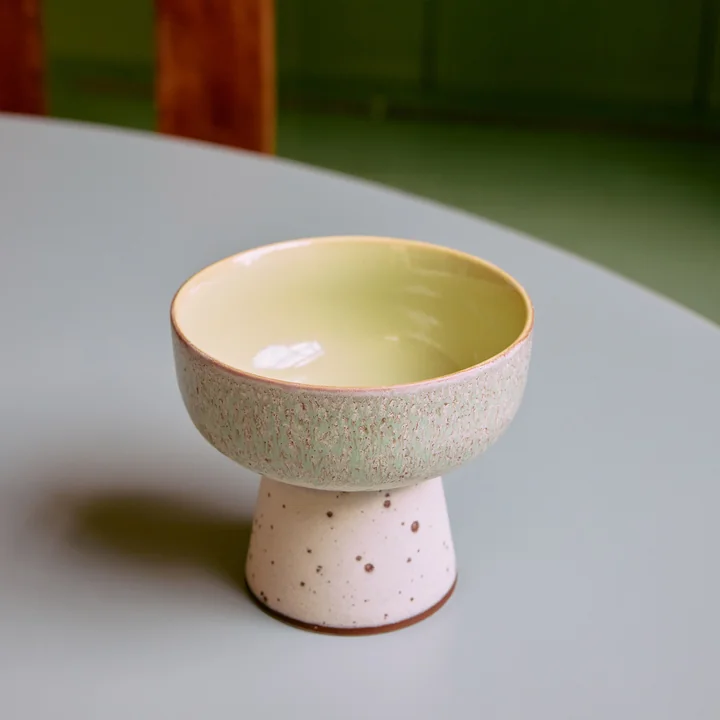 HKliving - 70's Tapas-Schale mit Fuss, Ø 12,5 cm, slush