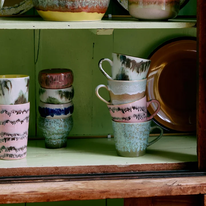 HKliving - 70's Cappuccino Tasse, 300 ml