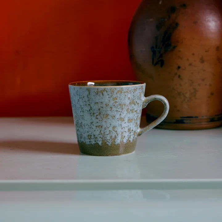 HKliving - 70's Cappuccino Tasse, 300 ml, verdigris