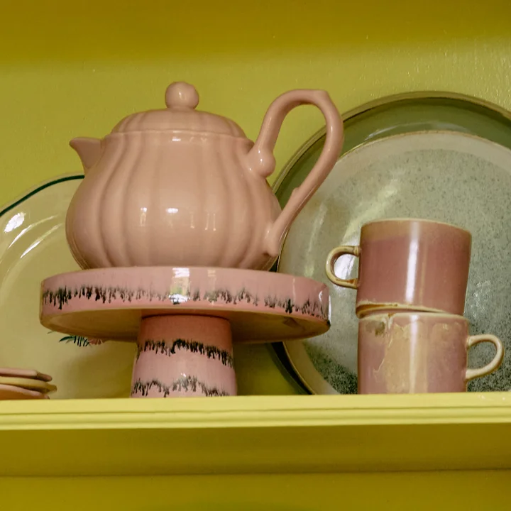 HKliving - 70's Schale mit Fuss, Ø 21 cm, bubble