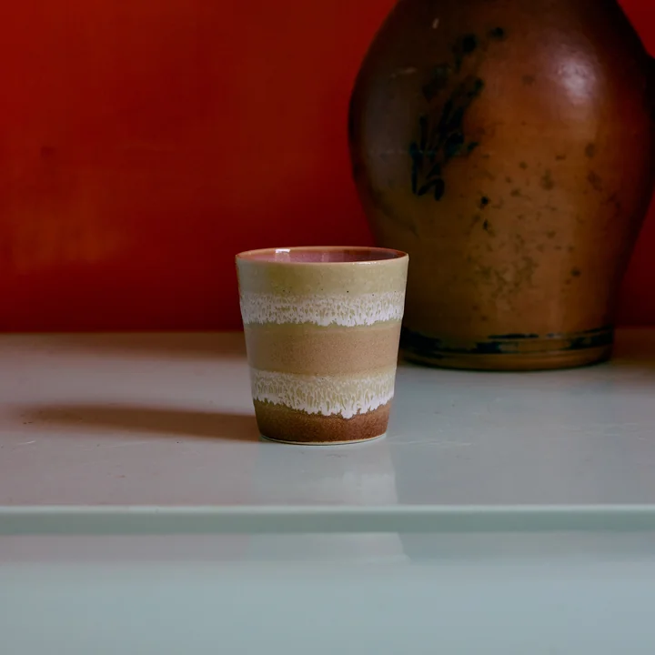 HKliving - 70's Kaffeebecher, 230 ml, umber