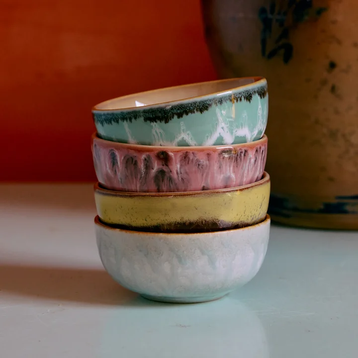 HKliving - 70's Schale, XS Bowls, Ø 8,3 cm, modernist (4er Set)