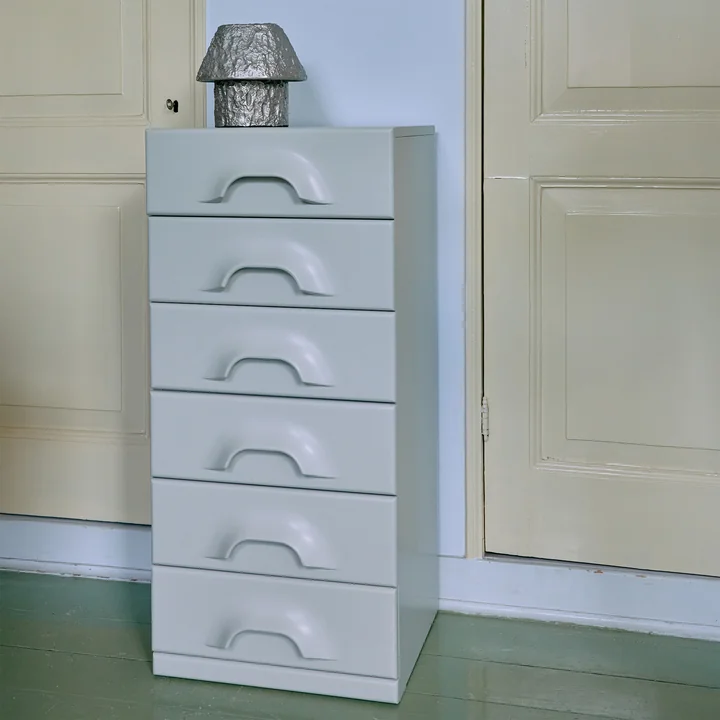 HKliving - Kommode mit 6 Schubladen, overcast