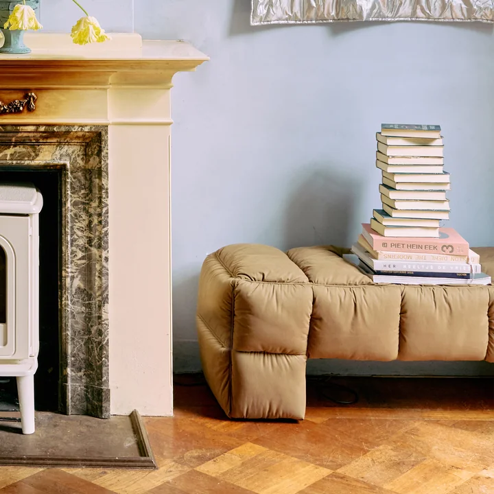 HKliving - Puffy Lobby Bank, 140 cm, olive