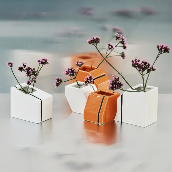 Serax - Silos Vase, mini, orange und weiss