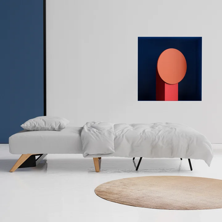 Innovation Living - Cubed 90 Sessel, Eiche / hellgrau (565 Twist Granite)