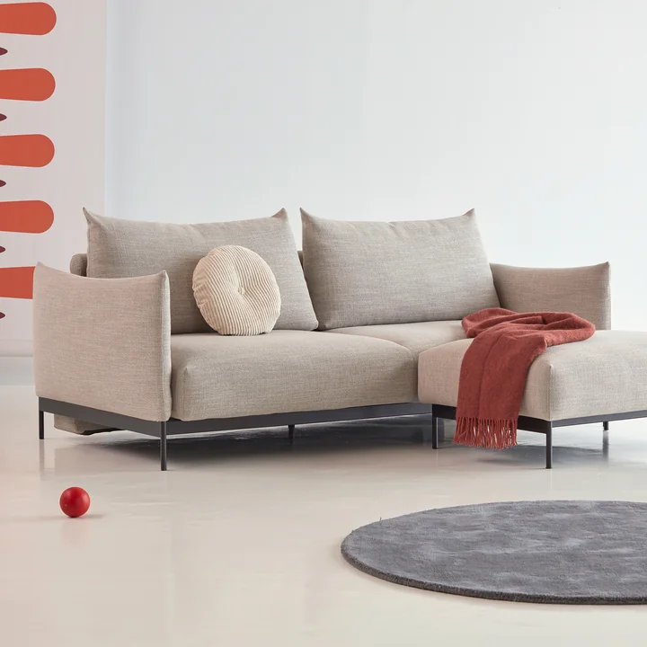 Innovation Living - Malloy Schlafsofa, 225 x 110 cm, natur (579 Kenya Gravel)