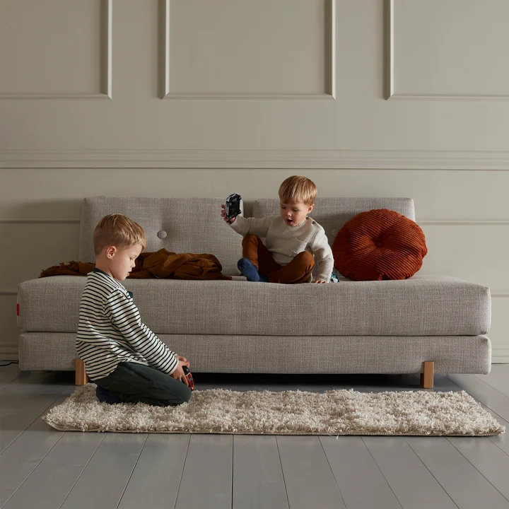 Innovation Living - Sigmund Drip Schlafsofa, 200 x 84 cm, Eiche / natur (579 Kenya Gravel)