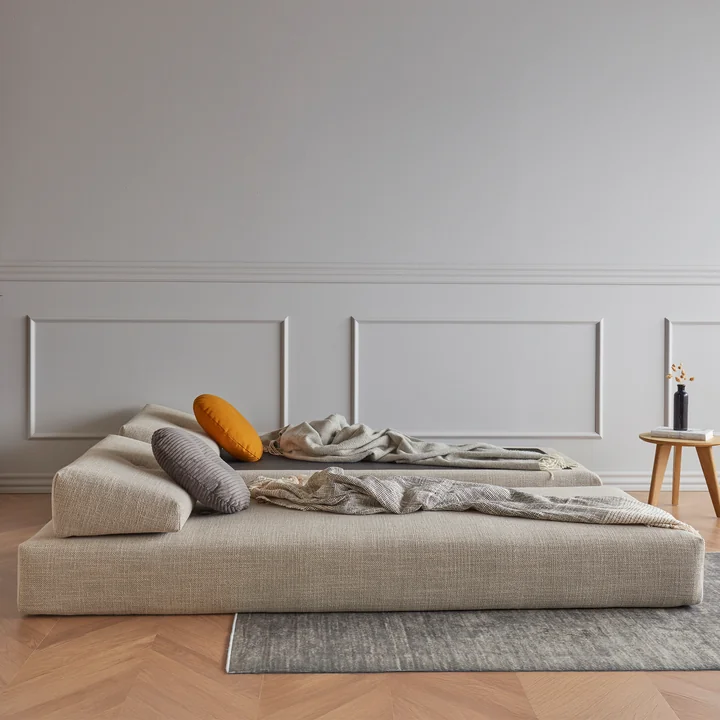 Innovation Living - Sigmund Drip Schlafsofa, 200 x 84 cm, Eiche / natur (579 Kenya Gravel)