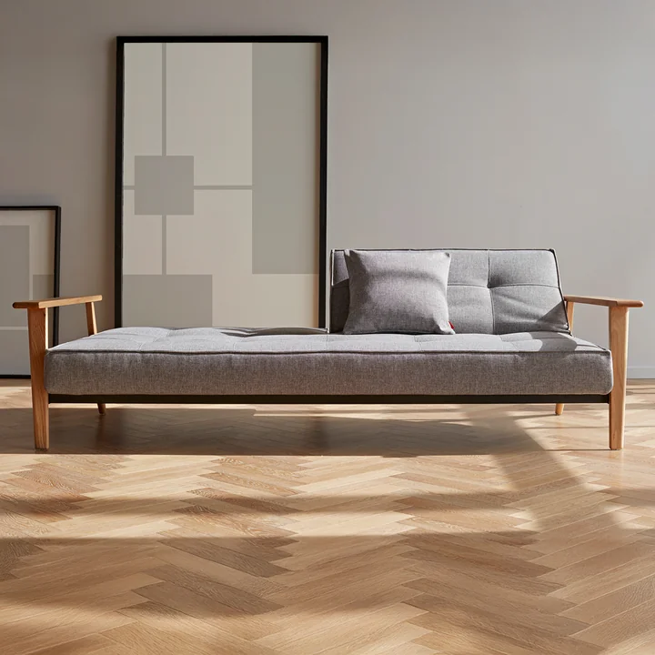 Innovation Living - Splitback Frej Schlafsofa, 232 x 99 cm, grau (521 Mixed Dance)