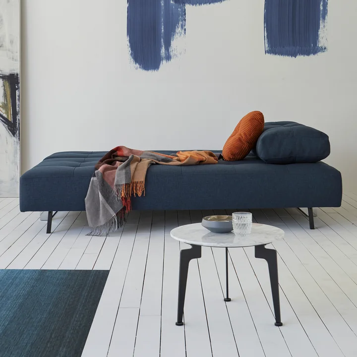 Innovation Living - Supremax D.E.L. Schlafsofa, 200 x 115 cm, chrom / blau (528 Mixed Dance)