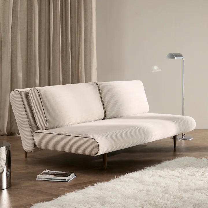 Innovation Living - Unfurl Lounger Schlafsofa, 200 x 121 cm, elfenbein (594 Corduroy)