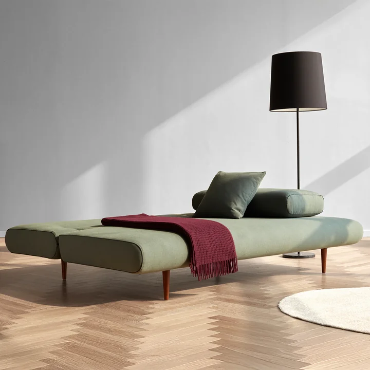 Innovation Living - Unfurl Lounger Schlafsofa, 200 x 121 cm, grün (518 Elegance)