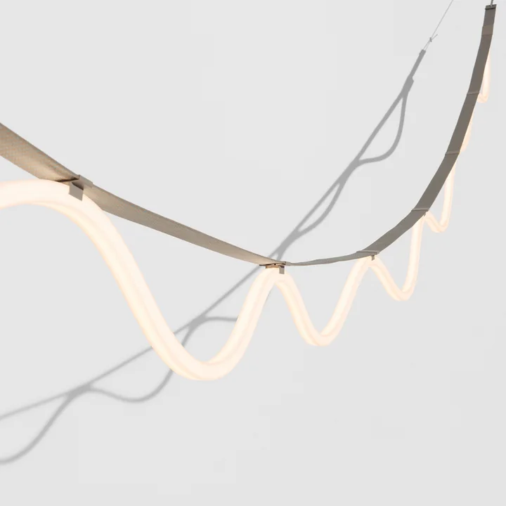 Petite Friture - Spline LED Pendelleuchte, 450 cm, beige / blau