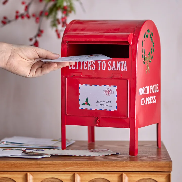 Bloomingville - Carlo Briefkasten Weihnachtsdeko, rot