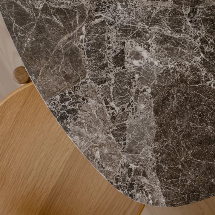 Umage - Gather Tisch, 68 x 68 cm, schwarz / braun (Emperador Marmor)