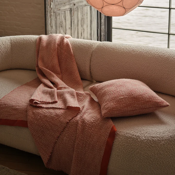 Tom Dixon - Thread Kissen, 50 x 50 cm, orange / weiss