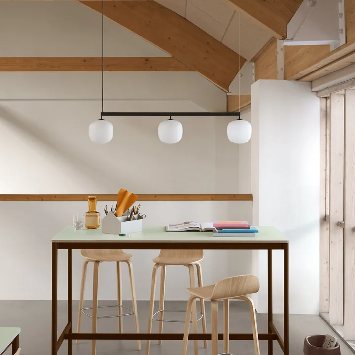Muuto - Rime Rail Pendelleuchte, Ø 18 cm, schwarz