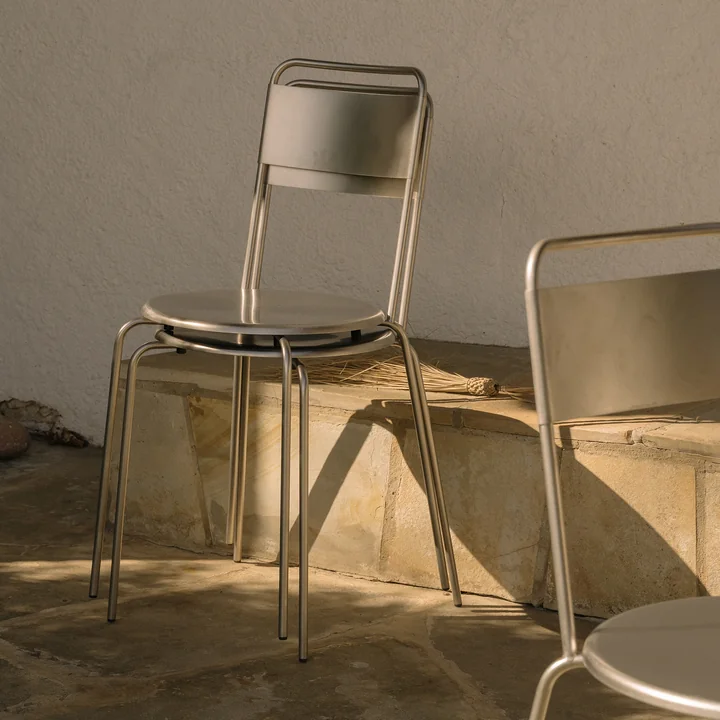 Frama - Petit Rond Stuhl, Edelstahl gebürstet