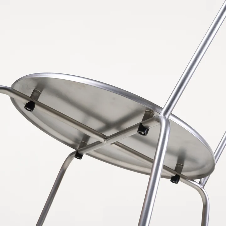 Frama - Petit Rond Stuhl, Edelstahl gebürstet 