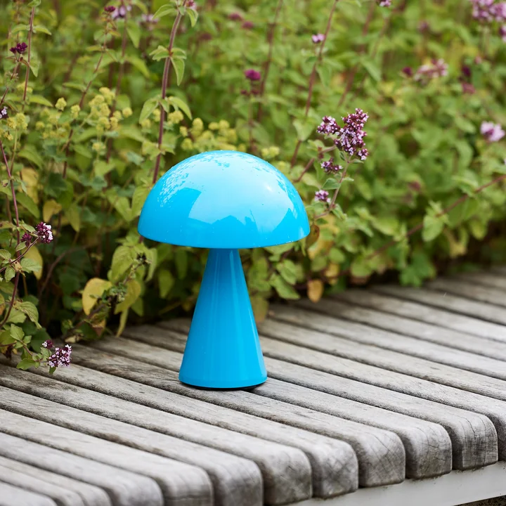 Hübsch Interior - Mush Akku-Tischleuchte, Mini, blau