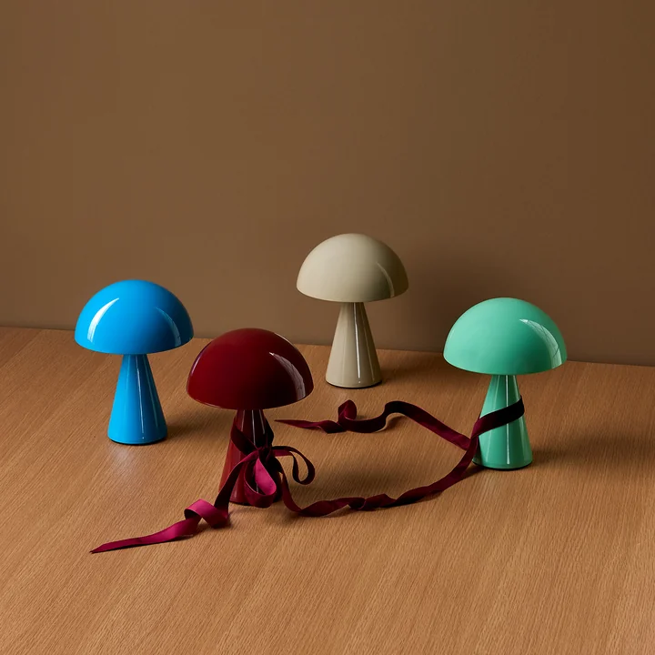 Hübsch Interior - Mush Akku-Tischleuchte, Mini, blau