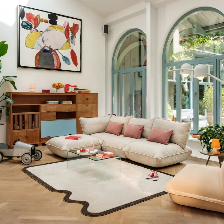 Fatboy - Sumo Ecksofa links / rechts, creme (Bouclé), Ambiente