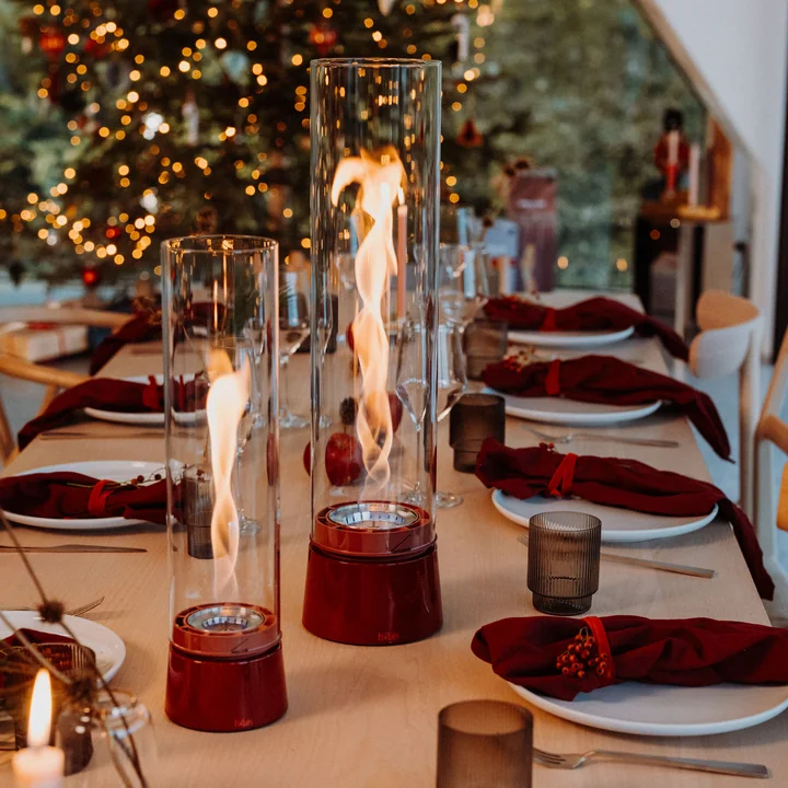 höfats - Spin air Tischfeuer 900 und 1200, Emaille rot