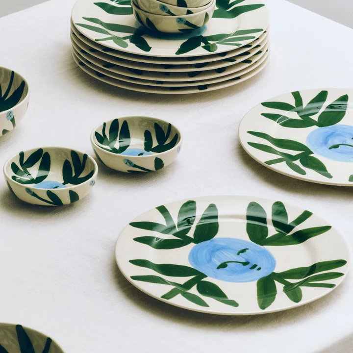 HAY - La Pittura Teller Ø 28,5 cm, moon face vine