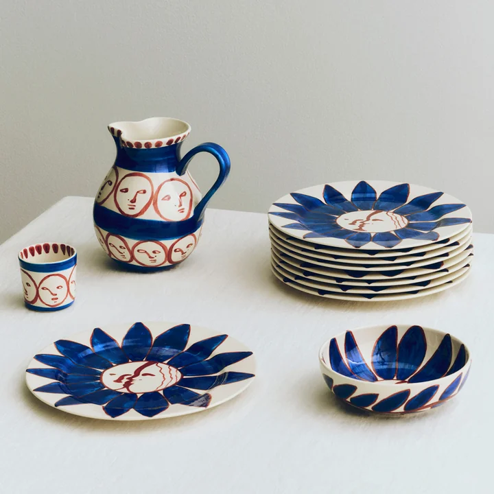 HAY - La Pittura Teller Ø 28,5 cm, deep blue flower