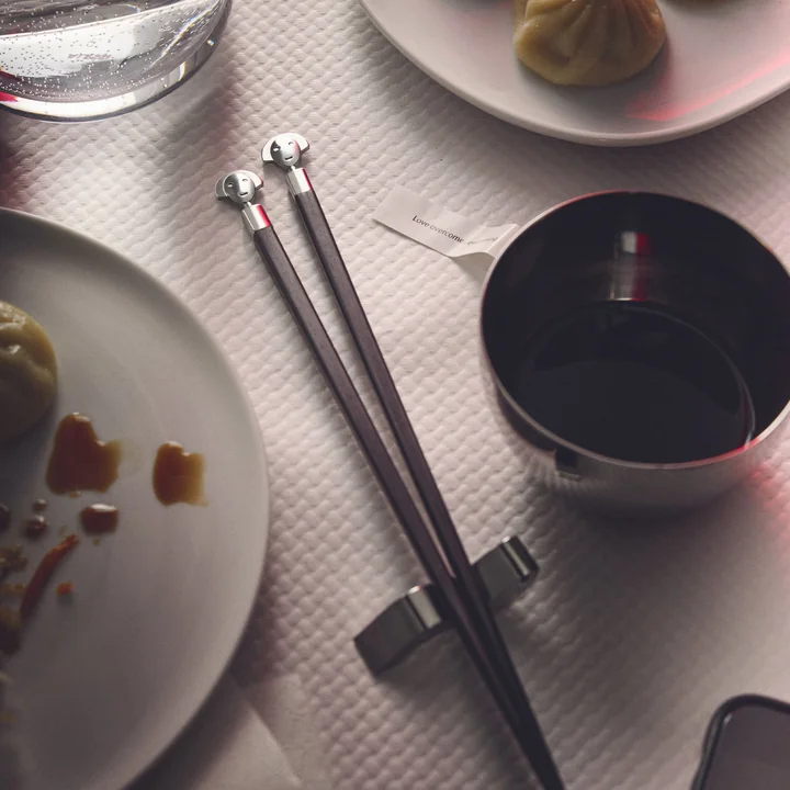 Alessi - Anna Stick Essstäbchen, schwarz / Edelstahl