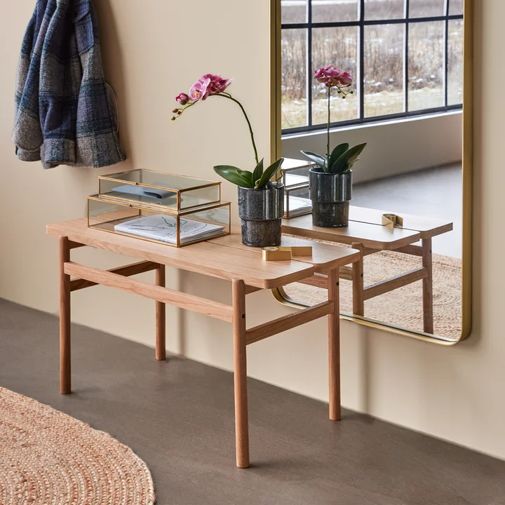Hübsch Interior - Split Couchtisch, 120 x H 45 cm, Eiche natur