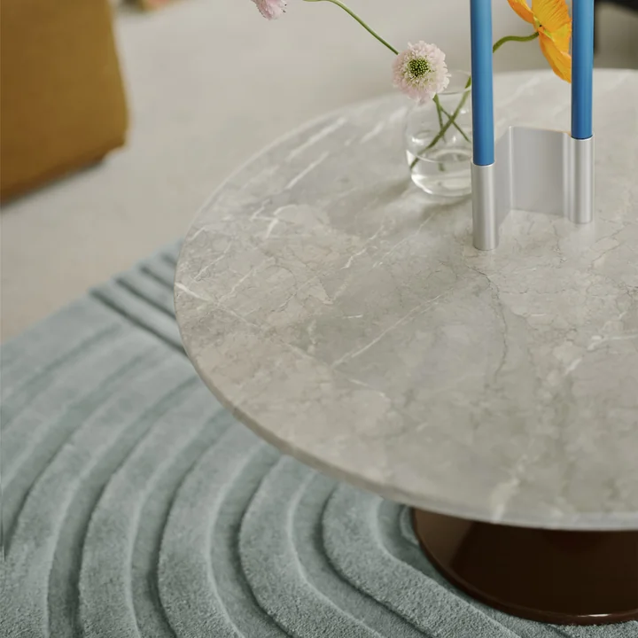 Muuto - Midst Couchtisch, Ø 90 cm, Marmor grau / dunkelrot