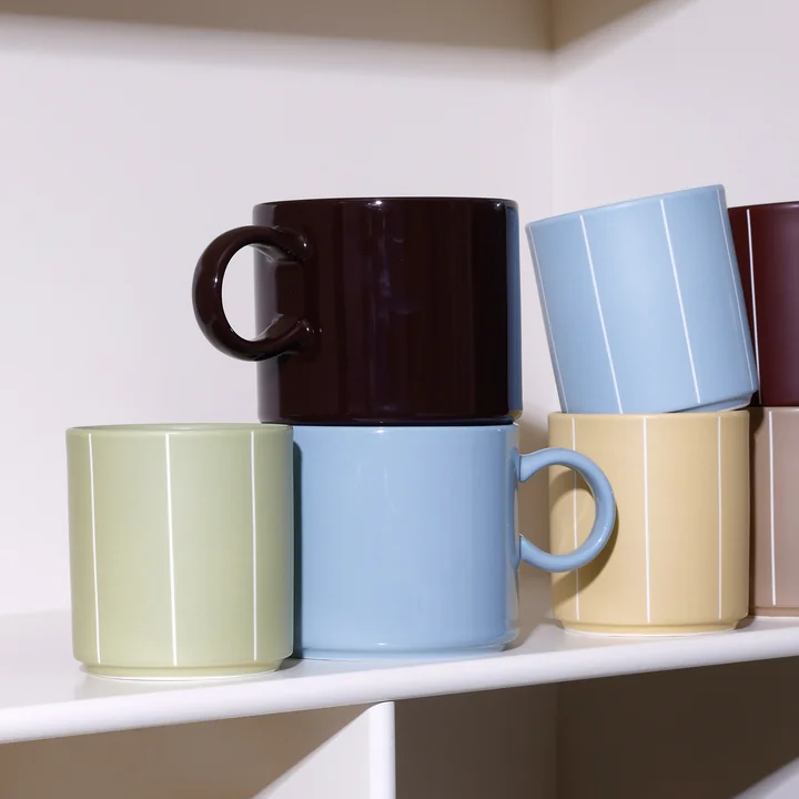 Design Letters - Nordic Jumbo Porzellan Becher, blau und braun