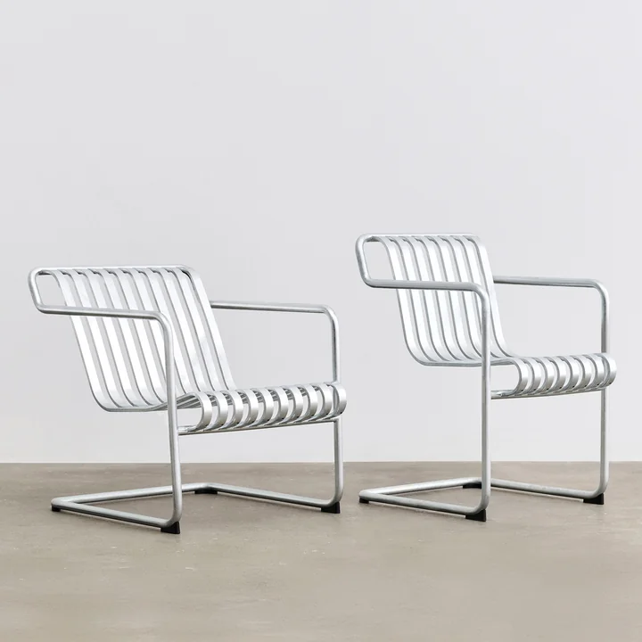 HAY - Palissade Cantilever Lounge Chair Low und Dining Armchair, hot galvanised