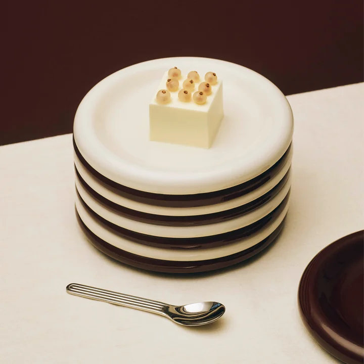 HAY - Barro Teller Ø 18 cm, off-white und burgundy