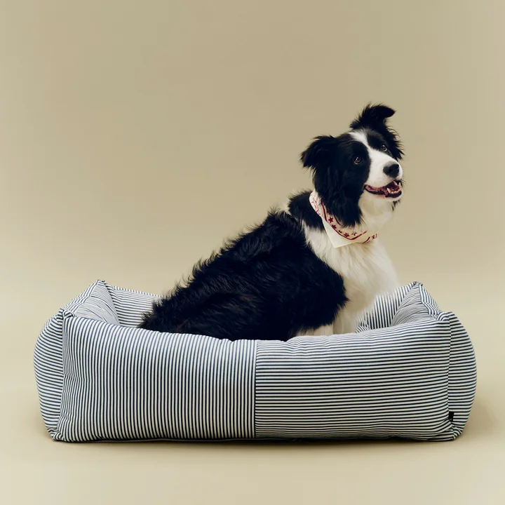 HAY - Hundebett, Zip, L, blau / weisse Streifen