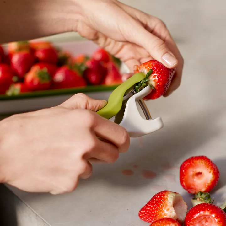 Joseph Joseph - Tweezy 2-in-1 Entkerner, stone / green