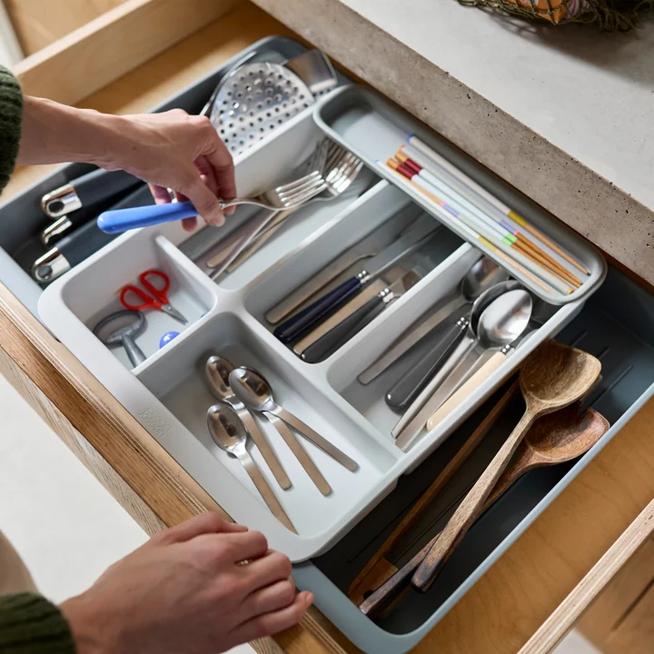 Joseph Joseph - DrawerStore Ausziehbarer Organizer (8-Fächer), light stone