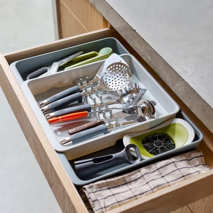 Joseph Joseph - DrawerStore Ausziehbarer Organizer (4-Fächer), light stone