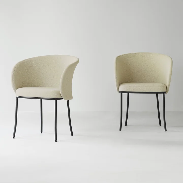 Normann Copenhagen - Knit Armlehnstuhl, schwarz / sand