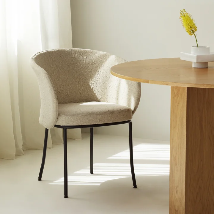 Normann Copenhagen - Knit Armlehnstuhl, schwarz / sand