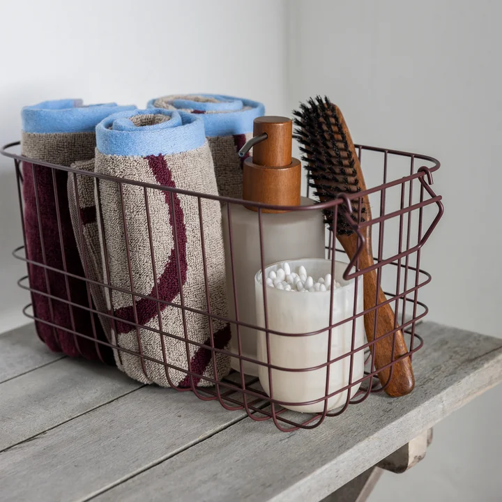 Mette Ditmer - Nova Arte Gästehandtuch, 40 x 55 cm, wein / sand