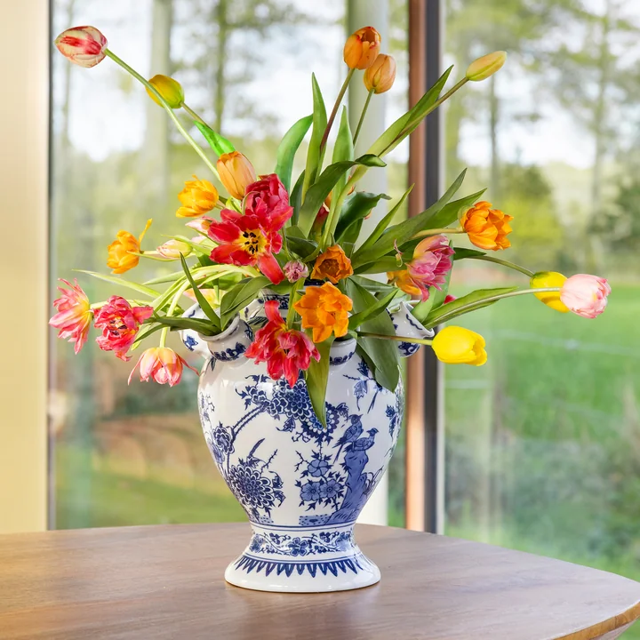 &klevering - Tulip Vase Cascade, blau / weiss