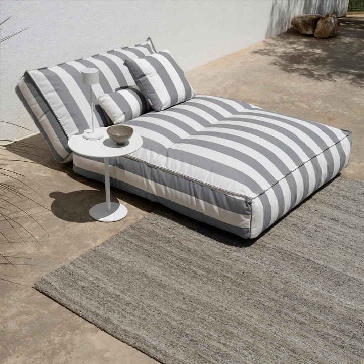 Blomus - Stay Outdoor-Bett, 120 x 190 cm, lily white / elephant skin