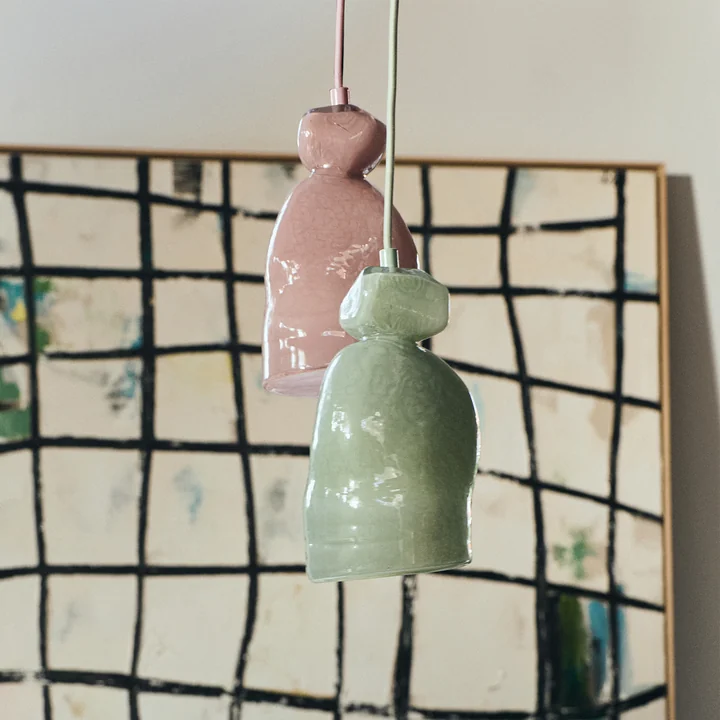 HKliving - Gemstone Pendelleuchte, tourmaline und amethyst