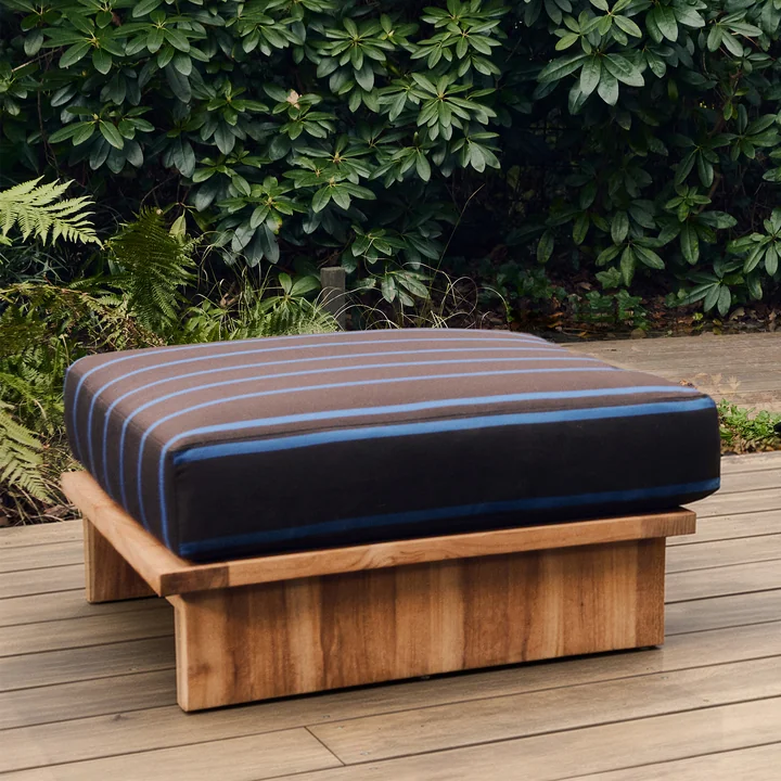 HKliving - Outdoor Hocker, Teak / burnt sky